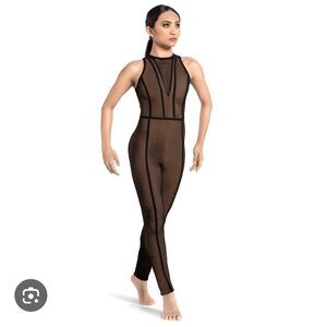 Tenth House Lucid Performance Dance Unitard Style TH23147 Coffee Size PA Fishnet